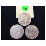 3 MORGAN SILVER DOLLARS 3 MORGAN SILVER DOLLARS
