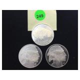 3 SILVER BUFFALO ROUNDS 3 SILVER BUFFALO ROUNDS