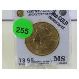 1899 $20 GOLD DOUBLE EAGLE 1899 $20 GOLD DOUBLE EAGLE