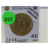 1908 $20 GOLD DOUBLE EAGLE 1908 $20 GOLD DOUBLE EAGLE
