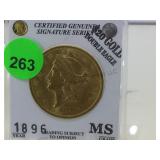 1896 $20 GOLD DOUBLE EAGLE 1896 $20 GOLD DOUBLE EAGLE