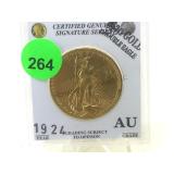 1924 $20 GOLD DOUBLE EAGLE 1924 $20 GOLD DOUBLE EAGLE