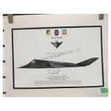 US AIR FORCE F-117A NIGHTHAWK , PILOT SIGNED PRINT US AIR FORCE F-117A NIGHTHAWK , PILOT SIGNED PRINT