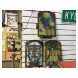 5 SMALL STAINED GLASS PANELS 14X12 5 SMALL STAINED GLASS PANELS 14X12