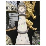 DISTRESSED WHITE WOOD TOWER CLOCK 34' DISTRESSED WHITE WOOD TOWER CLOCK 34'