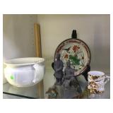 ROYAL SEMI PORCELINE POTTERY , ASIAN METAL FIGURES ROYAL SEMI PORCELINE POTTERY , ASIAN METAL FIGURES