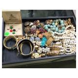 TRAY LOT OF COSTUME JEWELRY TRAY LOT OF COSTUME JEWELRY