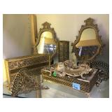 METAL DRESSER SET, MIRROR, METAL DRESSER SET, MIRROR,