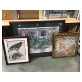 COLLECTION OF 3 PICTURES, ANGEL TAPESTRY, & COLLECTION OF 3 PICTURES, ANGEL TAPESTRY, &