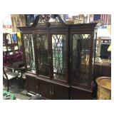 WOODEN GLASS FRON CHINA CABINET WITH LION PULLS WOODEN GLASS FRON CHINA CABINET WITH LION PULLS