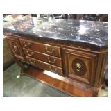 WOOD BUFFET WITH LION PULLS WOOD BUFFET WITH LION PULLS