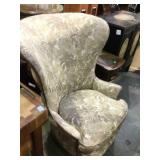 VINTAGE WING BACKED UPHOLSTERED CHAIR VINTAGE WING BACKED UPHOLSTERED CHAIR