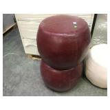 2 MAROON OTTOMANS 2 MAROON OTTOMANS
