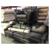 BROWN UPHOLSTERED SOFA & CHAIR BROWN UPHOLSTERED SOFA & CHAIR