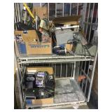 2 SHELVES INCLUDING VARIOUS TOOLS, ELECTRONICS 2 SHELVES INCLUDING VARIOUS TOOLS, ELECTRONICS