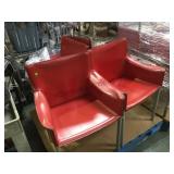 RED LEATHER CHAIRS FROM 5 STAR HOTEL, 4XMONEY RED LEATHER CHAIRS FROM 5 STAR HOTEL, 4XMONEY