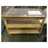 BRASS HANDLED GRANITE TOP ROLLING SERVING CART BRASS HANDLED GRANITE TOP ROLLING SERVING CART