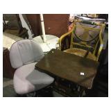 GROUP OF FLOOR LAMP, SIDE TABLE, OFFICE CHAIR GROUP OF FLOOR LAMP, SIDE TABLE, OFFICE CHAIR