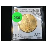 1927 $20 GOLD DOUBLE EAGLE 1927 $20 GOLD DOUBLE EAGLE