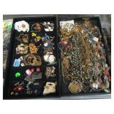 2 TRAYS OF COSTUME JEWELRY 2 TRAYS OF COSTUME JEWELRY