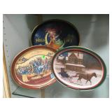 COLLECTION OF METAL MILLER BEER SERVING TRAYS COLLECTION OF METAL MILLER BEER SERVING TRAYS