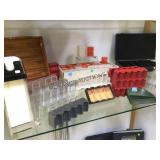 SHELF LOT OF COIN HOLDERS, CARD SHOE, & MORE SHELF LOT OF COIN HOLDERS, CARD SHOE, & MORE