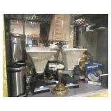 SHELF LOT OF TABLE LAMPS & PAELLA PAN & MORE SHELF LOT OF TABLE LAMPS & PAELLA PAN & MORE