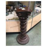 CARVED WOODEN PEDESTAL 30' TALL CARVED WOODEN PEDESTAL 30' TALL