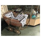 ANTIQUE WICKER BABY BUGGY ANTIQUE WICKER BABY BUGGY
