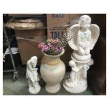 OUTDOOR CHERIB, LADY & VASE OUTDOOR CHERIB, LADY & VASE
