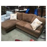 BROWN CORDUROY SOFA W/ THROW PILLOWS BROWN CORDUROY SOFA W/ THROW PILLOWS