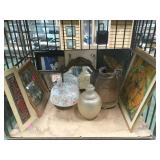 CART BOTTOM INCLUDING ARTWORK, VINTAGE MIRRORS & CART BOTTOM INCLUDING ARTWORK, VINTAGE MIRRORS &