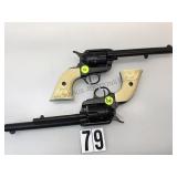 PAIR OF METAL PROP BLACK REVOLVERS MADE IN SPAIN PAIR OF METAL PROP BLACK REVOLVERS MADE IN SPAIN
