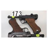 PAIR OF METAL PROP LUGER ME-P08 PISTOLS