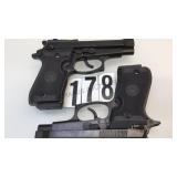 PAIR OF BLACK METAL PROP VOLTRAN MOD 99 PISTOLS