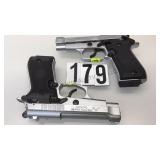 PAIR OF METAL PROP VOLTRAN MOD 99 PISTOLS