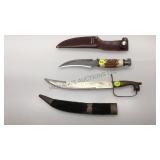 PAIR OF KNIVES - ONE PRECISE SILVER EAGLE HUNTING PAIR OF KNIVES - ONE PRECISE SILVER EAGLE HUNTING