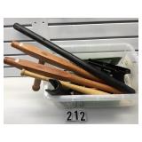 MISC LOT OF GUN PARTS & TONFA 'S MISC LOT OF GUN PARTS & TONFA 'S