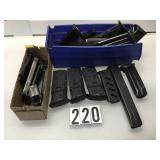 BOX LOT OF GUN MAGAZINE CLIPS