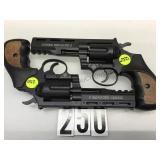 PAIR OF METAL PROP BLACK RUGER RED HAWK S REVOLVER