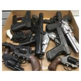 LARGE OF LOT RUBBER AND PLASTIC PROP PISTOLS LARGE OF LOT RUBBER AND PLASTIC PROP PISTOLS