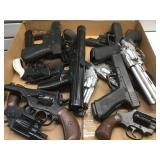 LARGE OF LOT RUBBER AND PLASTIC PROP PISTOLS