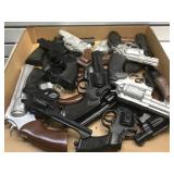 LARGE OF LOT RUBBER AND PLASTIC PROP PISTOLS