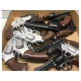 LARGE OF LOT RUBBER AND PLASTIC PROP PISTOLS