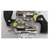 PAIR OF METAL PROP CROME REVOLVERS PAIR OF METAL PROP CROME REVOLVERS