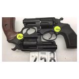 PAIR OF BLACK METAL 38 CAL PROP REVOLVER