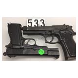 PAIR OF METAL BLANK PISTOLS