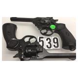 PAIR OF METAL PROP BREAK-ACTION REVOLVERS