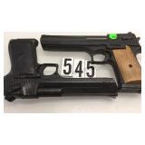 PAIR OF METAL BLANK DESERT EAGLE-STYLE PISTOLS PAIR OF METAL BLANK DESERT EAGLE-STYLE PISTOLS