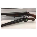 PAIR OF METAL PROP DOUBL-BARREL SHOTGUNS